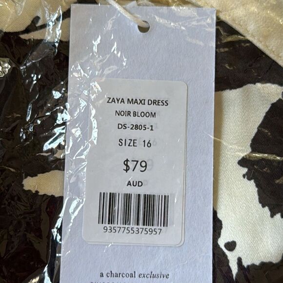 Charcoal Zaya Maxi Dress (Noir Bloom) Size 12 NWT in packaging - Picture 8 of 8